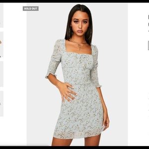 Dolls Kill blue floral mini dress never worn small